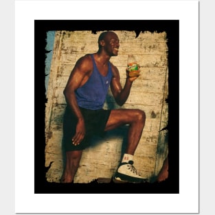 Michael Jordan Drinks Orange Juice Posters and Art